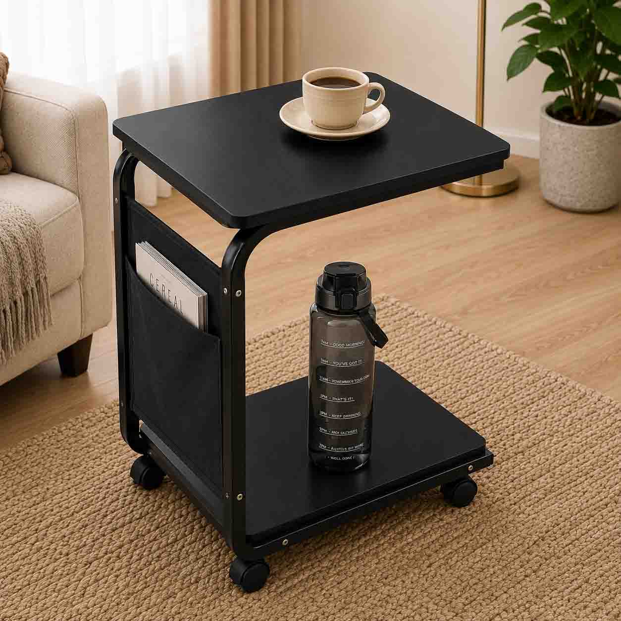 Moveable Side Table – Black